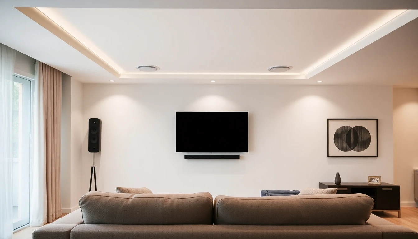 High-quality sound distribution system in a modern living room.